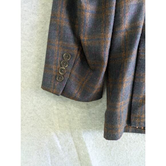 Alan Flusser Sport Coat Blazer Mens M Plaid Floral Lined Two-Button Suit Jacket - Picture 10 of 12